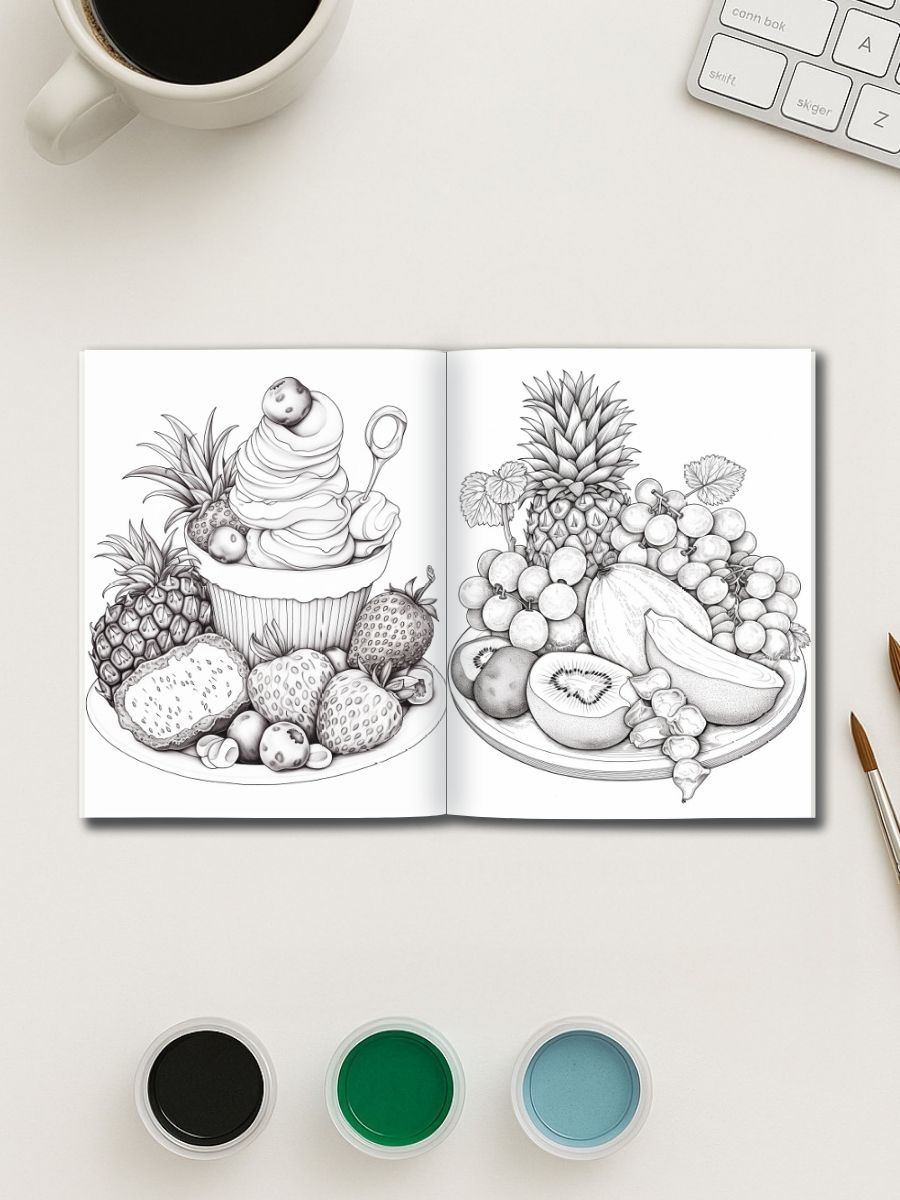 Food Fun – 200 Delicious Food-Themed Coloring Pages - Image 3